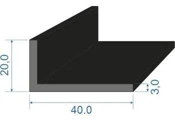 Těsnění karosérie 05397022 profil tvaru "L", 20x40/3mm, EPDM 70ShA