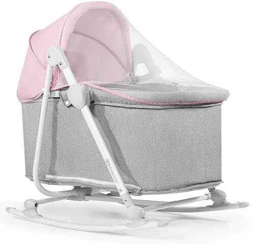 KINDERKRAFT - Dětské lehátko 5v1 NOLA růžová/šedá