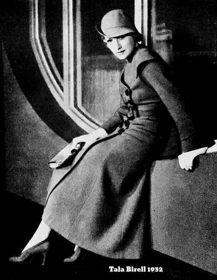 Tala Birell in 1932 modeling winter fashions