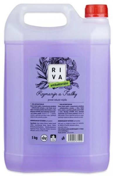 Mýdlo RIVA antibakteriální tekuté, rozmarýn a fialky 5 kg 145 Kč
