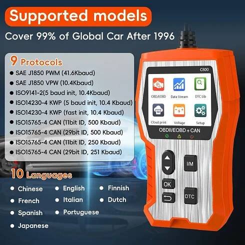   scanner diagnostic tool check engine code reader   scanner with reset mode 6 mode 8 i m readiness   engine light car diagnostic scan tool for all obdii car   Product details 5