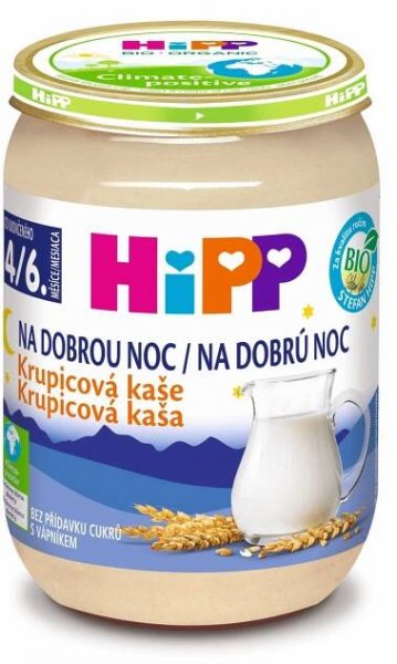 Hipp BIO krupicová kaše na dobrou noc 190 g