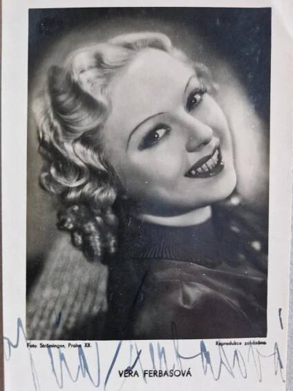 VĚRA FERBASOVÁ - AUTOGRAM - ORIGINÁLNÍ PODPIS