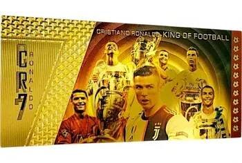 CRISTIANO RONALDO SBĚRATELSKÁ POZLACENÁ BANKOVKA z PVC King Of FOOTBALL