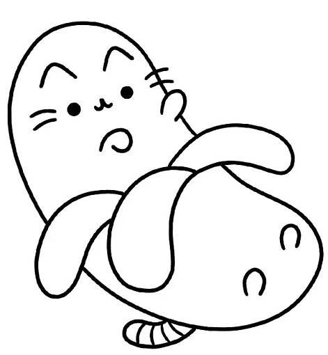 Pusheen Banán omalovánka