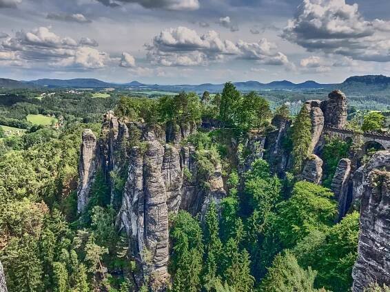 The breathtaking views from the famous Bastei Bridge