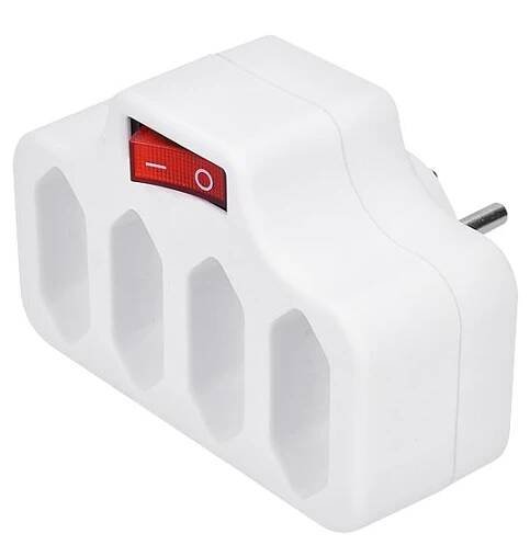 Rozbočovač Solight Rozbočovací adaptér s vypínačem 4 x 2.5A/230V bílý