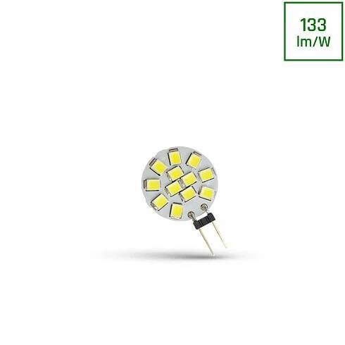 LED G4 12V 1,2W 12 LED Studená bílá 20MM SPECTRUM