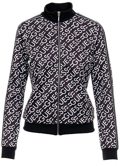 Guess dámská mikina Dorene černá s logem na zip - FASHION AVENUE
