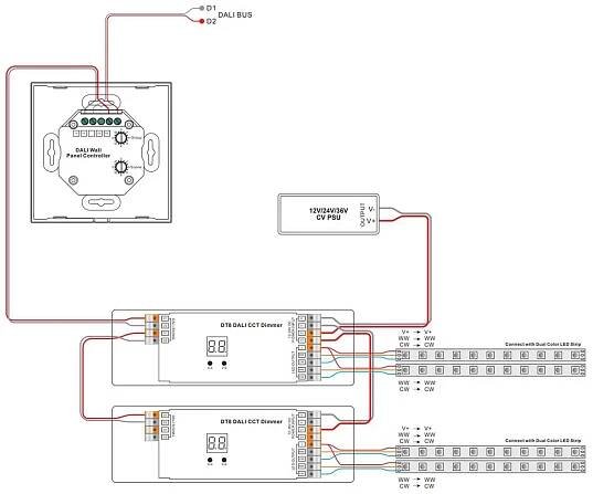 tunable white dt8 dali connection diagram