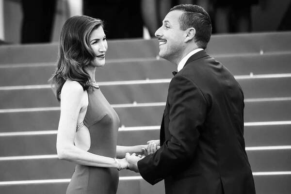 Actor Adam Sandler and his wife Jackie Sandlerepart attends "The Meyerowitz Stories" premiere during the 70th annual Cannes Film Festival at Palais des Festivals on May 21, 2017