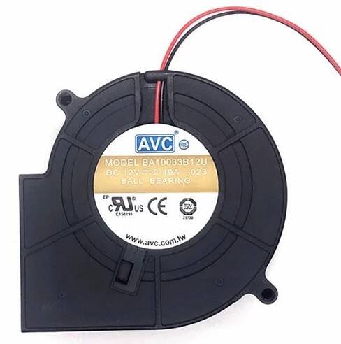Ventilátor radiální AVC BA10033B, 97x97x33mm 12V, kuličková ložiska