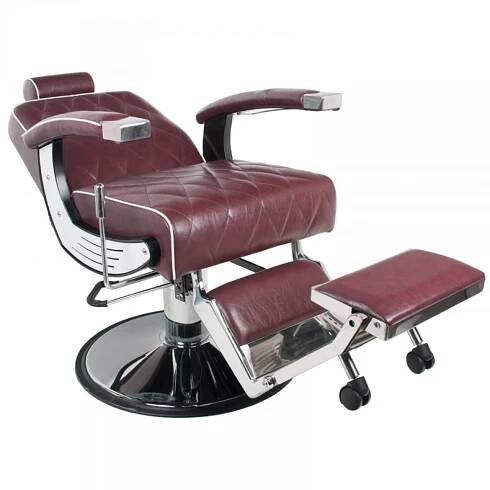 BARBERSKÉ KŘESLO BARBER SHOP DO OBÝVACÍHO POKOJE BORDOVÁ GABBIANO IMPERIAL PODNOŽKA Kód výrobce AC112451
