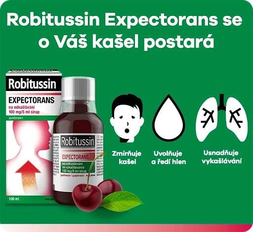 Robitussin Expectorans  se o váš kašel postará.