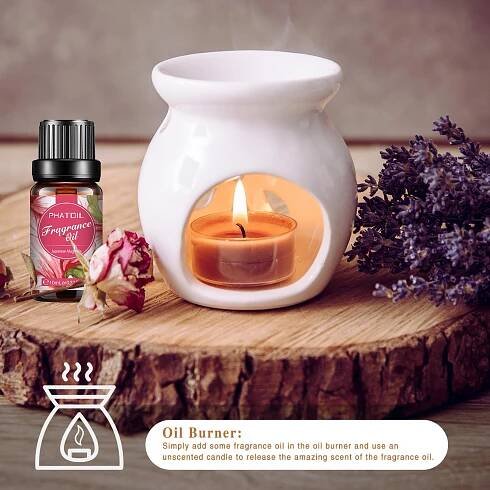 PHATOIL 10Pcs Fragrance Oil for Air Fresh Diffuser Humidifier Massage DIY Perfume Mandarin Sea Breeze Coconut & Vanilla Essential Oil Gift Sets