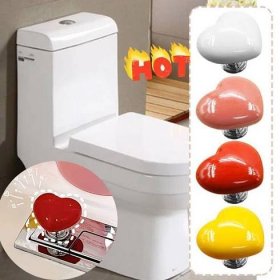 Plastové splachovací tlačítko toalety Nábytkové madlo šetřící práci Záchodová nádržka ve tvaru srdce WC