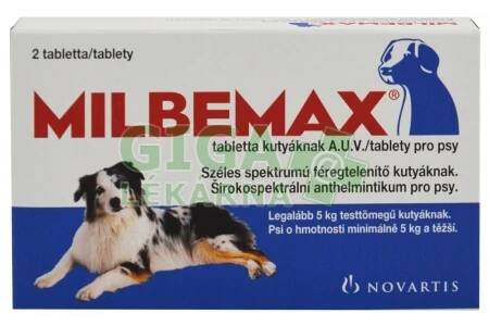 Milbemax 12,5/125mg pro psy tbl.2 - GigaLékárna.cz