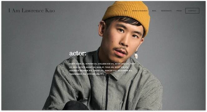 I Am Lawrence Kao homepage made with Squarespace