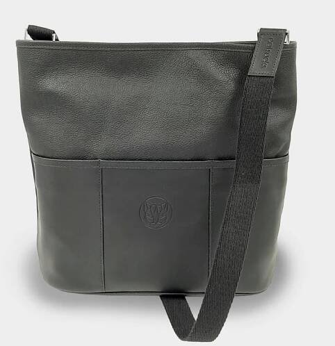 Bolso de piel con cremallera negro ZOE
