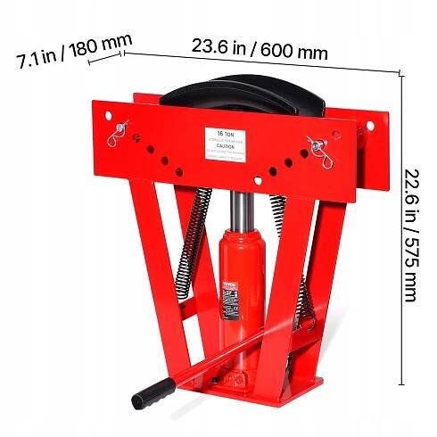 Hydraulická ohýbačka rúrok VEVOR, 16-tonová manuálna ohýbačka rúrok s 8 matricami EAN (GTIN) 197988994343