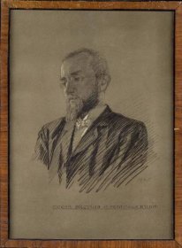 František Bílek - Otokar  Březina, Světlotisk, rám, sklo - Výtvarné umění