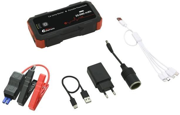 Compass 07164 Powerbanka s funkcí JUMP STARTER 20000mAh, 2000A