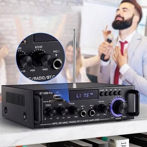 STEREO HIFI ZESILOVAČ 50W + 50W 2.0-KANÁLOVÝ AUDIO PŘEHRÁVAČ S DÁLKOVÝM OVLÁDÁNÍM Značka žádná značka