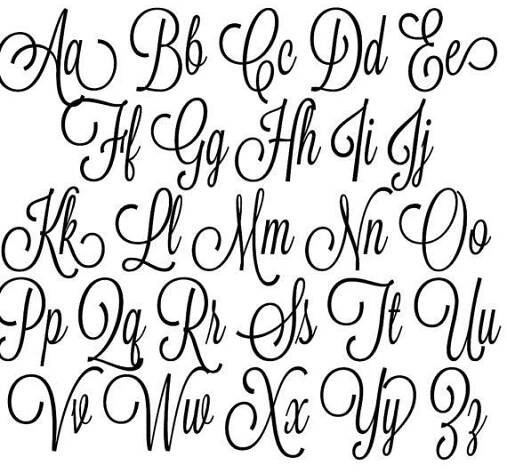 the upper and lower letters are handwritten in cursive writing