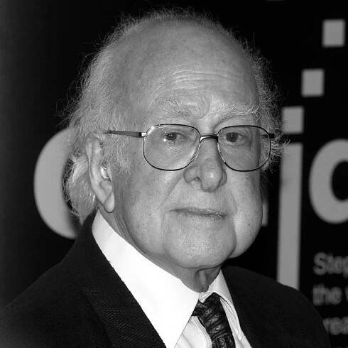 Professor Peter Higgs im Londoner Science Museum. | dpa