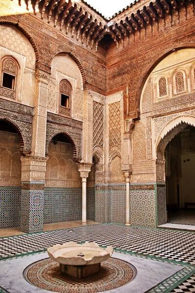 Courtyard, Al Attarine Madrasa, Fez, Morocco