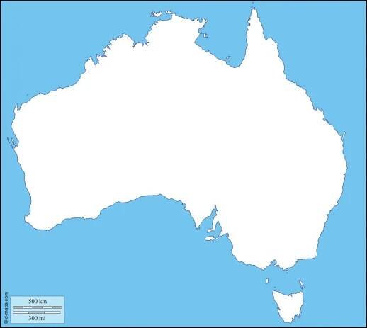 Australia esquema del mapa - Mapa de Australia contorno (Australia y ...