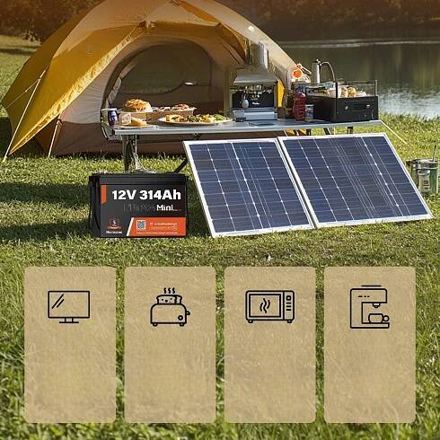 AKUMULÁTOR LIFEPO4 12V 314AH MINI S BLUETOOTH KARAVANEM, SOLÁRNÍ, LOĎ, OFF-GRID Kód výrobce HS12V314AH100MINIBT