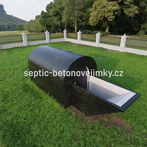 Betonový sklep s klenbou + schody rovné