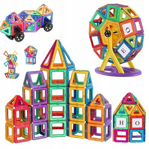 STAVEBNICE VELKÉ 3D KONSTRUKČNÍ MAGNETIC TILES SADA 84 DÍLKŮ