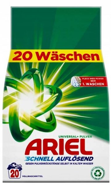 Ariel prášek na bílé prádlo 20 praní 1,2 kg z Německa EAN (GTIN) 8700216088657
