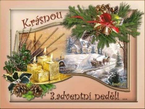 a christmas card with candles and decorations