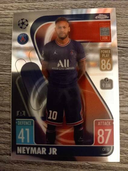 Neymar Jr Topps 2021-2022 Chrome Match Attax CR 10 Paris Saint Germain