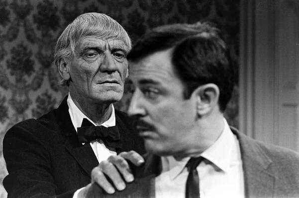 John Astin (right) with an actor who auditioned for the role of Lurch.