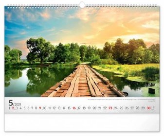 Nástěnný kalendář Cesty 2021, 48 × 33 cm | PRESCO.CZ