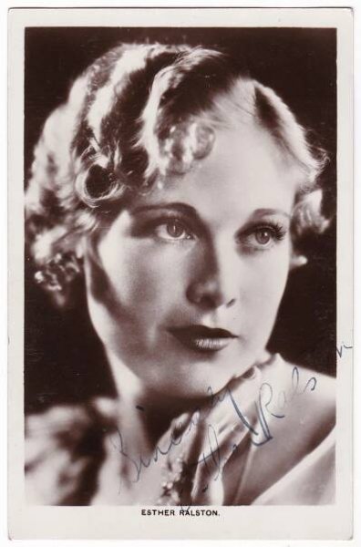 Esther Ralston. Picturegoer 281 b. Signed postcard