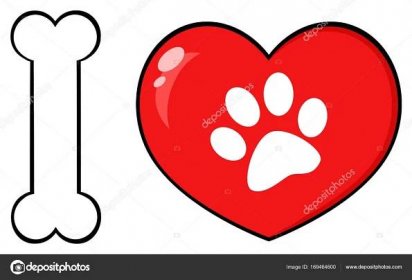 Bone And Red Heart Logo
