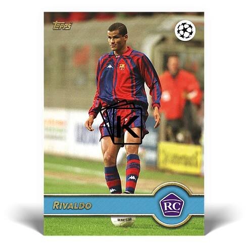 Fotbalová kartička Topps The Topps Lost Rookie Rivaldo FC Barcelona