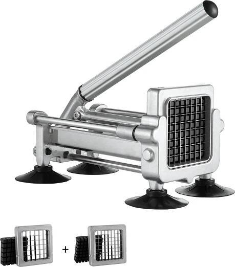 VEVOR Kráječ na hranolky, krouhač brambor s 1/2" a 3/8" noži z nerezové oceli, ruční