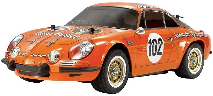 Tamiya Renault Alpine 110 Jägermeister oranžová komutátorový 1:10 RC model auta elektrický závodní auto stavebnice