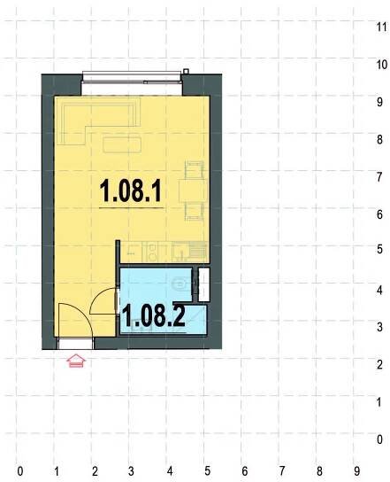 Apartmán 1.08 - jednopokojový apartmán s kuchyňským koutem | Vrchlabí apartmány