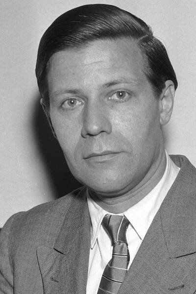 Porträt von Helmut Schmidt in Anzug und Krawatte.