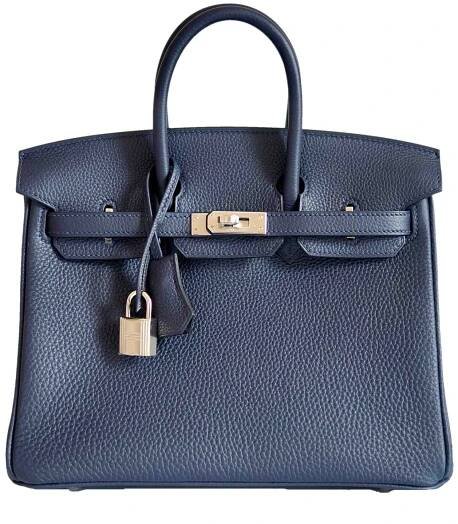 Hermes Birkin 25 bleu nuit togo leather Palladium hardware new