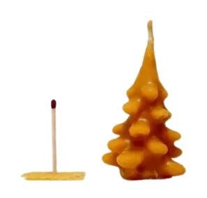 Svíčka Pleva Svíčka ze včelího vosku - stromek střední, výška 4,7 cm
