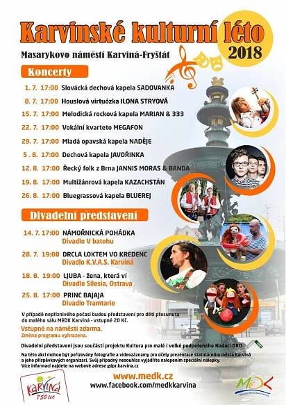 Karvinské kulturní léto 2018 - Městský dům kultury Karviná