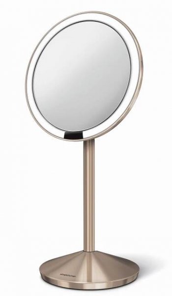 kosmetická zrcadla simplehuman Kosmetické zrcátko Simplehuman - Sensor Tru-lux LED osvětlení, 10x zvětšení, AKU ROSE GOLD